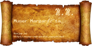 Muser Margaréta névjegykártya